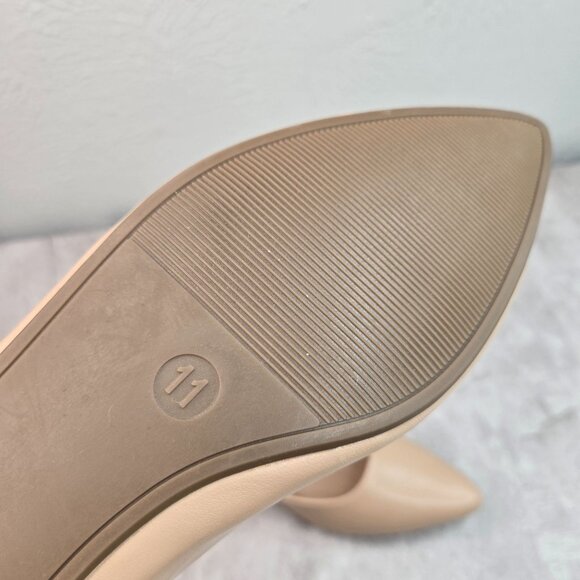 Minimalist Ballet Flats Size 11 Tan Pointed Toe Comfort Dressy Ballerina Shoes - Picture 10 of 11